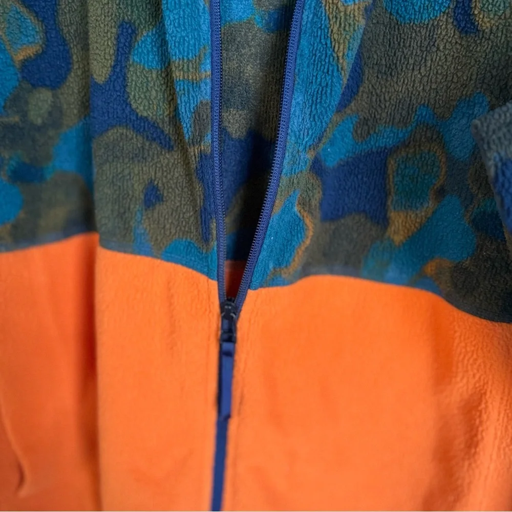 The North Face Pali Pile Fleece Jacket XL Camo Orange Colorblock Full Zip